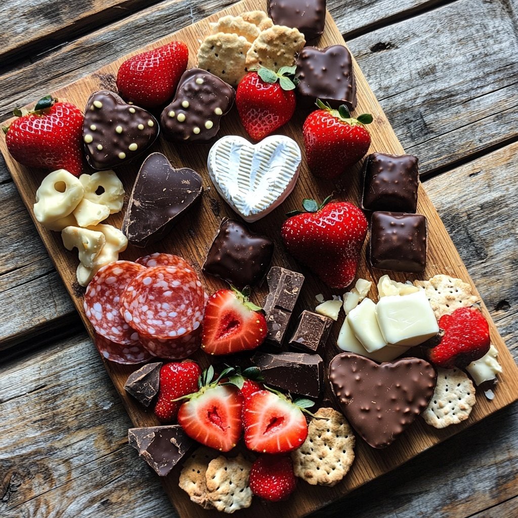 Valentines Charcuterie Board with Sweets