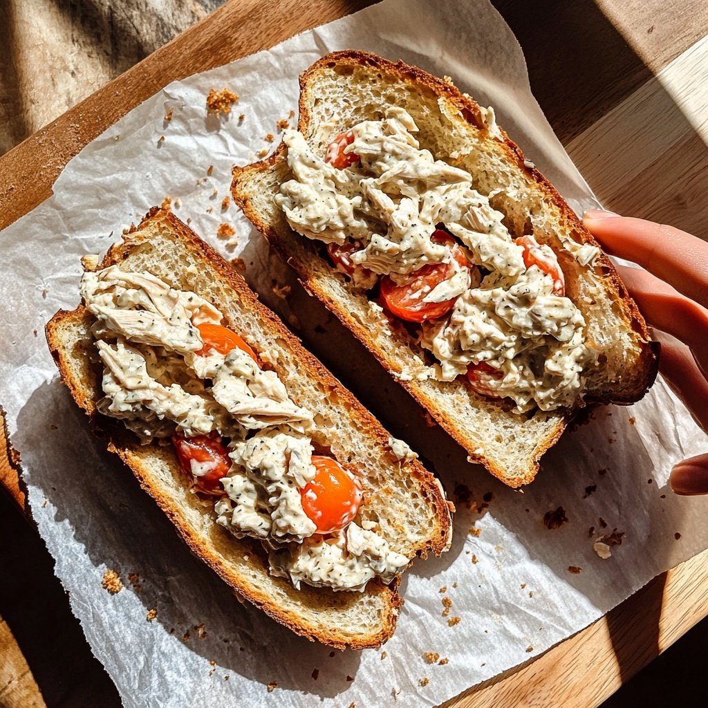 Tomatenbroodjes met Kipsalade