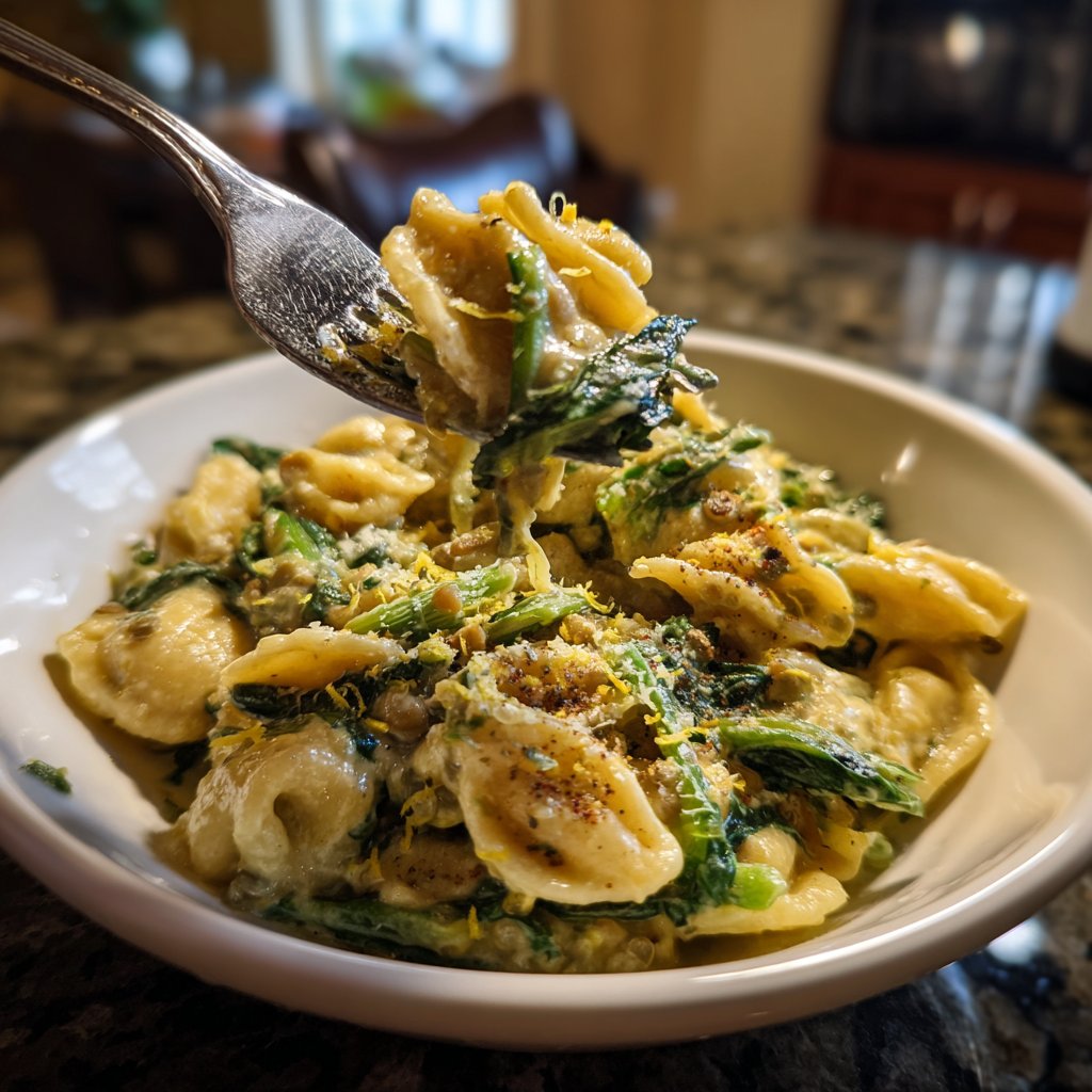 Creamy Lemon Lentil Pasta Bowl