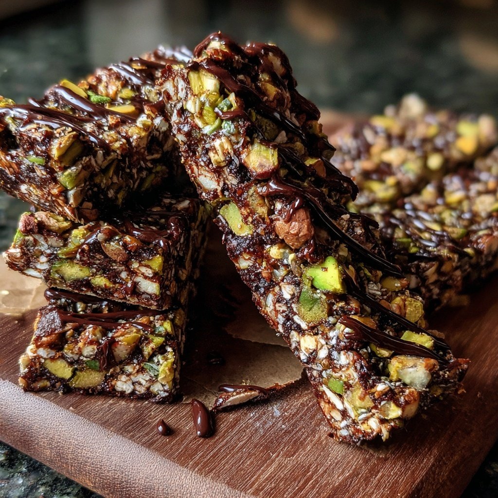 Chocolate Pistachio Breakfast Bars
