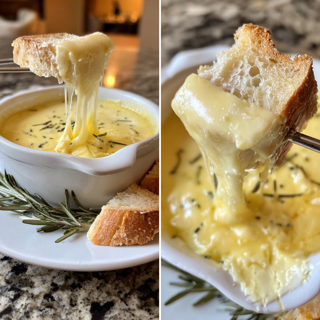 Fondue with White Cheddar and Rosemary