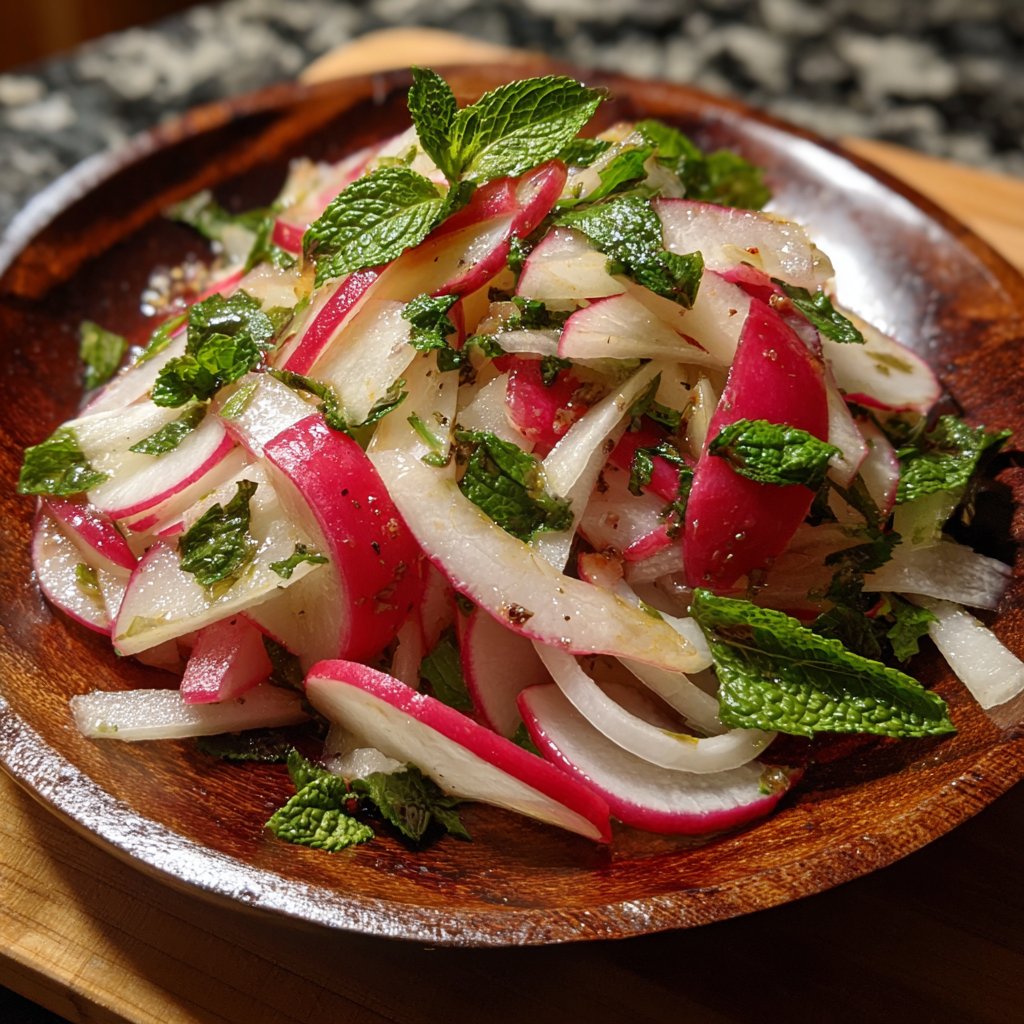 Watermelon Radish Salad with Honey Vinaigrette