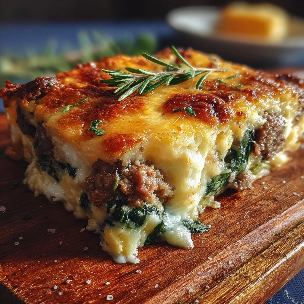 Ground Beef And Spinach Casserole