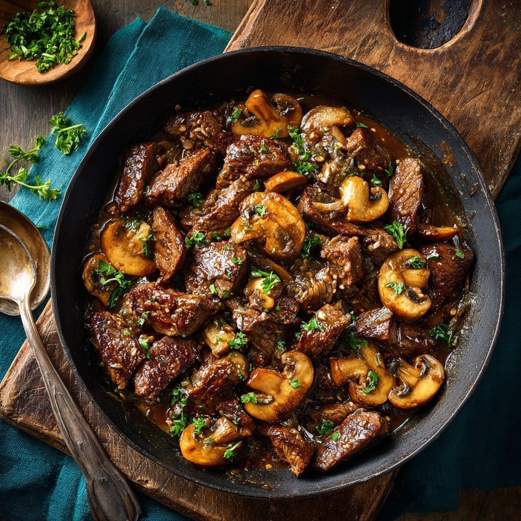 Quick Beef And Mushroom Skillet Dinner