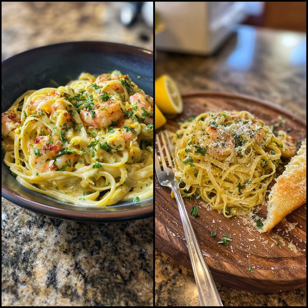 Shrimp And Lemon Cream Linguine