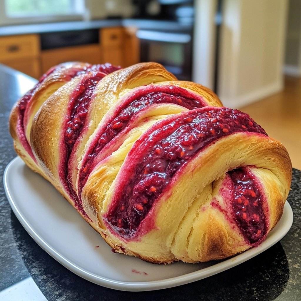 Raspberry Swirl Brioche Loaf Recipe for Breakfast or Dessert