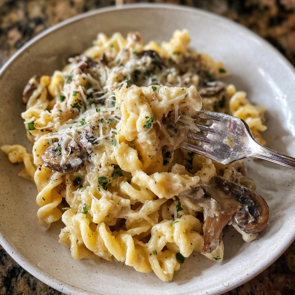 Romantic Creamy Lemon Mushroom Pasta