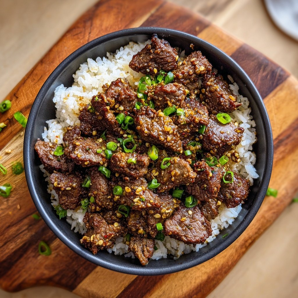 High Protein Garlic Beef Bowl