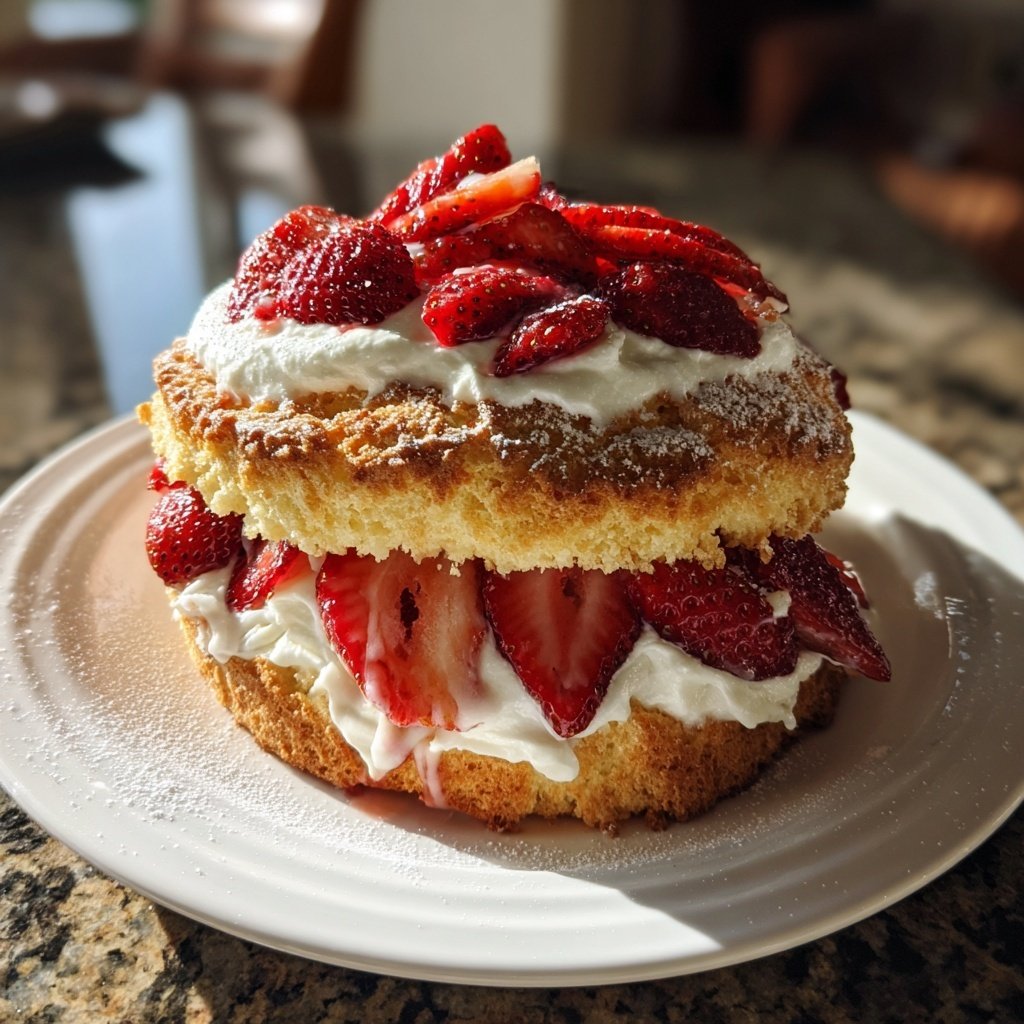 Strawberry Shortcake With Cream Cheese Filling