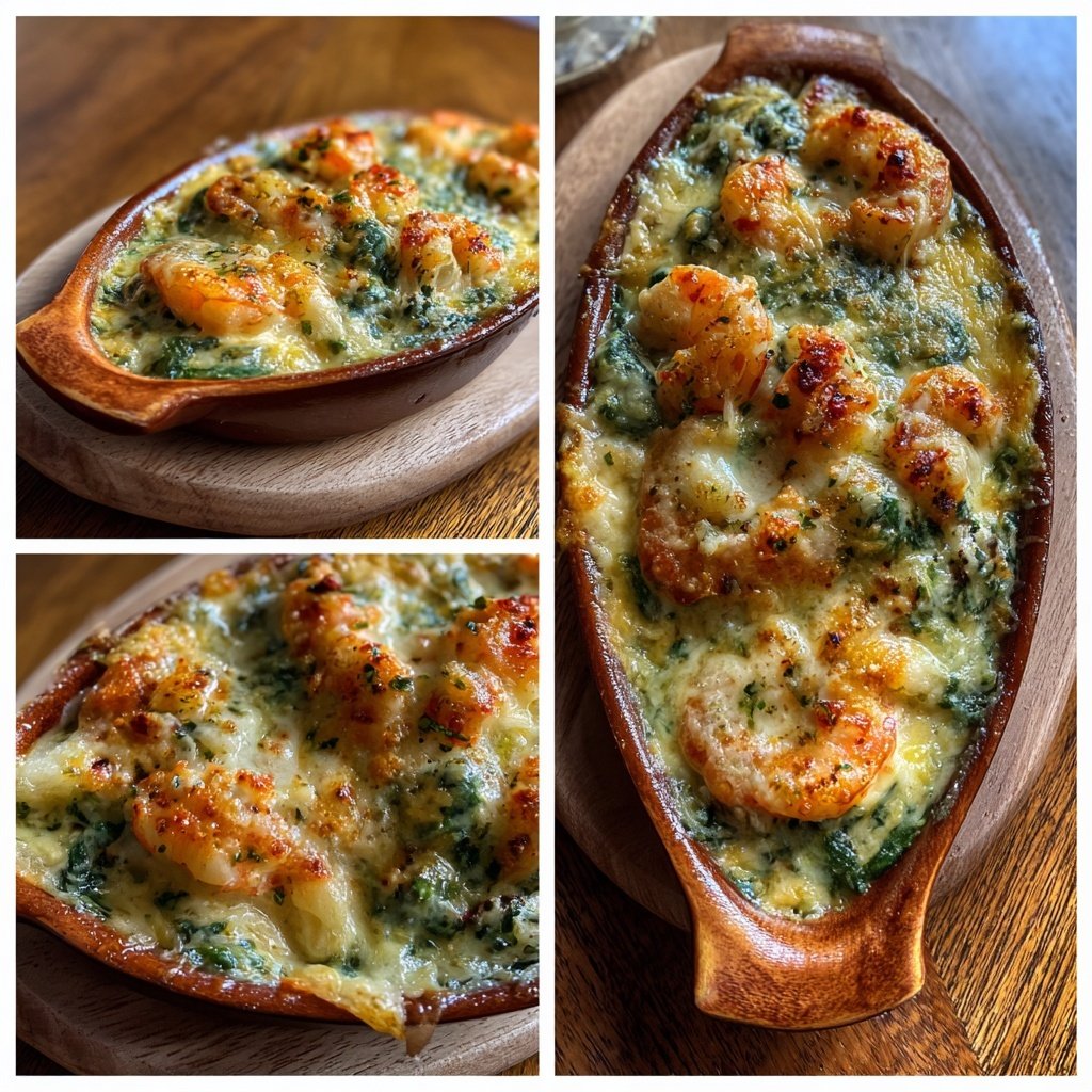 Shrimp Spinach Alfredo Bake