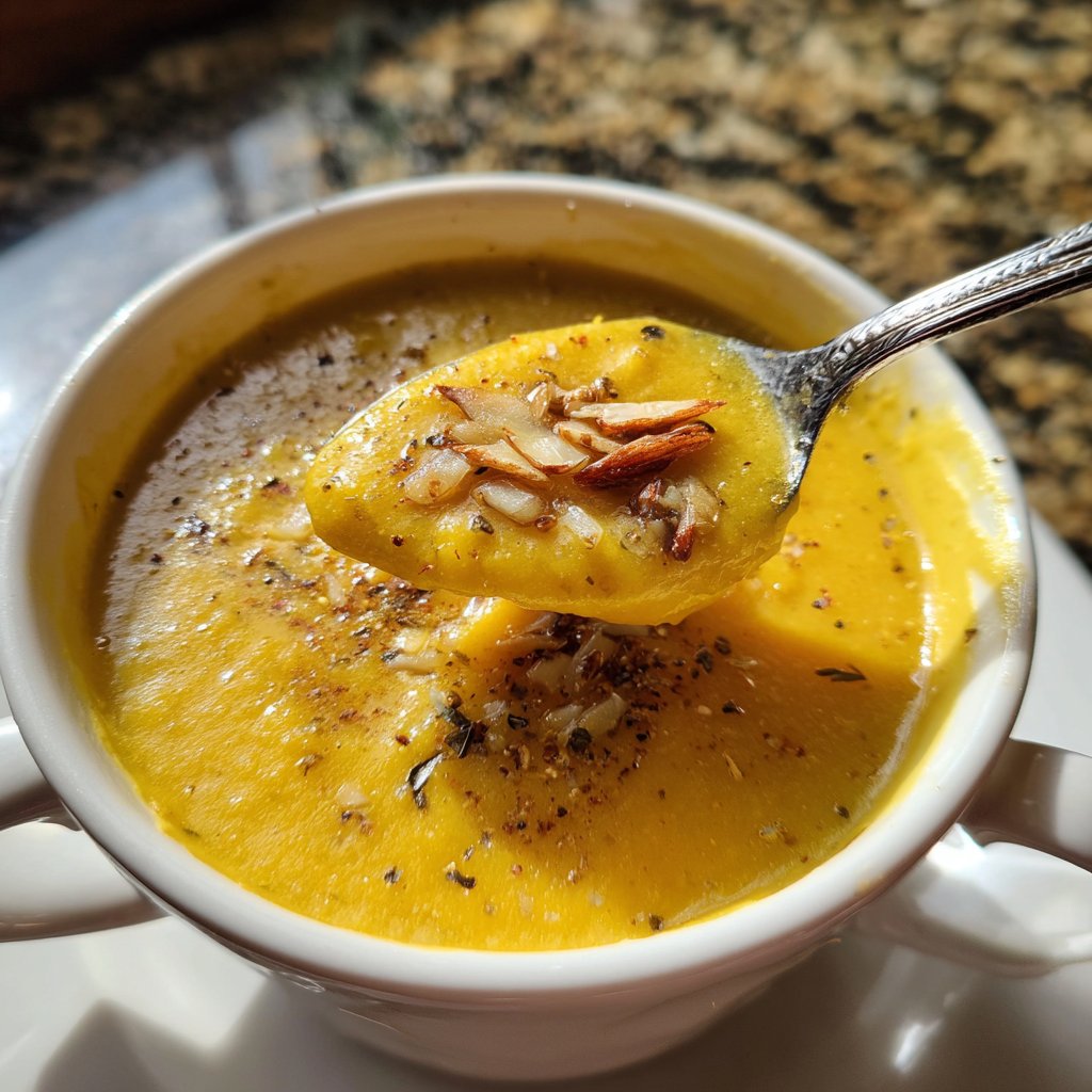 Squash Soup with Roasted Garlic