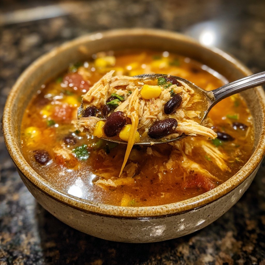 Shredded Chicken Tortilla Soup