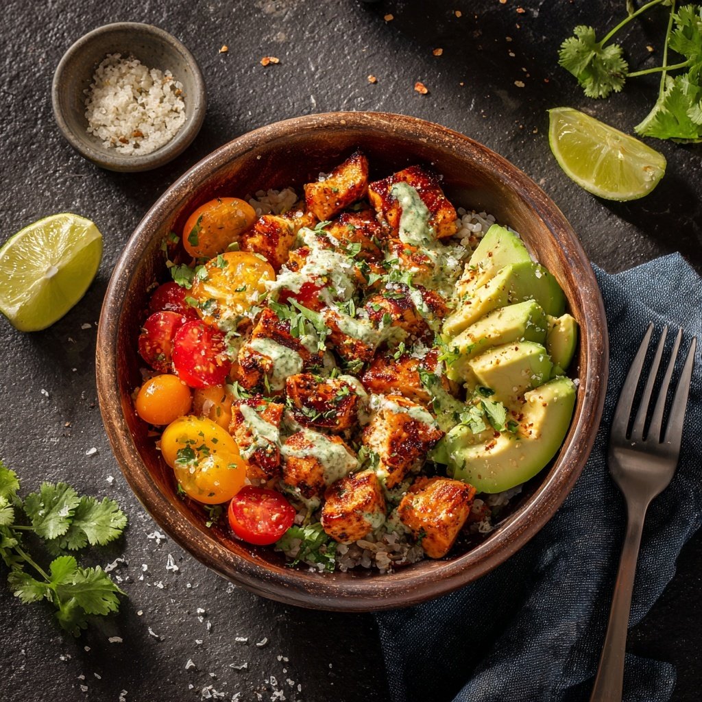 High Protein Chicken Burrito Bowl