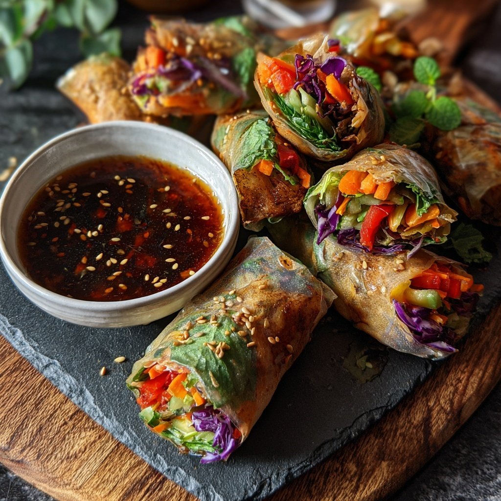 Super Bowl Veggie Spring Rolls