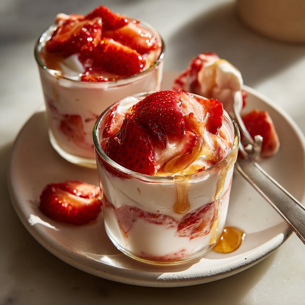Strawberry Honey Yogurt Cups