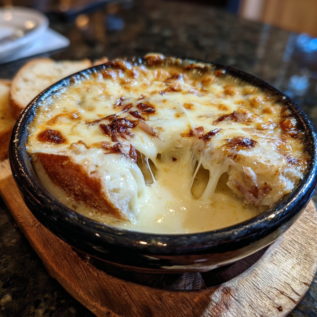 Fondue with White Cheddar and Garlic